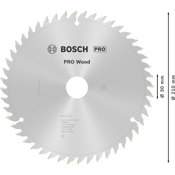 Bosch PRO Wood Kreissägeblatt 210 x 2 x 30 mm - 2608640430