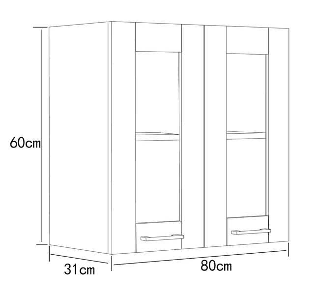 Küchenschrank B. 80 cm Hängeschrank Küche Colura