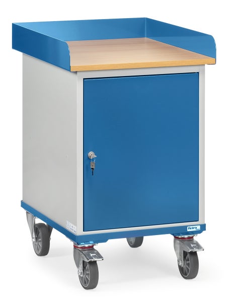 Rollcontainer mit Tür, abschließbar und mit Arbeitsplatte