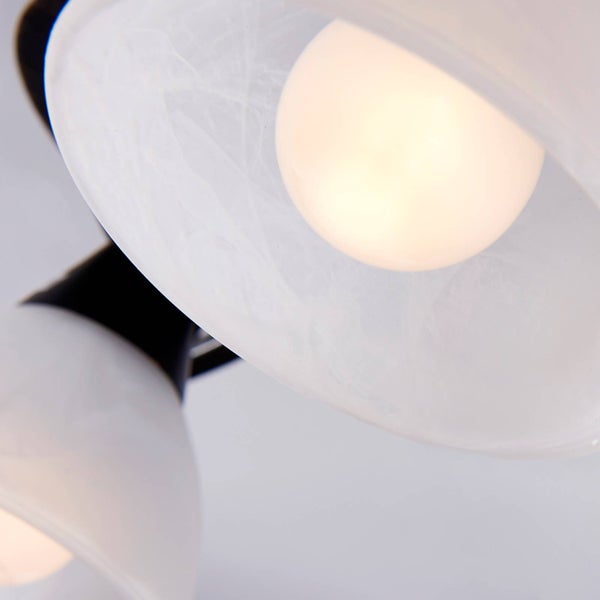 Lindby Glas Deckenlampe Metall schwarz gold gebürstet, Deckenstrahler 5x E14 max. 4,5W ohne Leuchtmittel Deckenleuchte Schlafzimmer Wohnzimmerlampe
