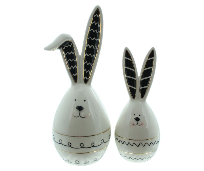 FRANK FLECHTWAREN | Hase Style, 2er Set, PORZELLAN, 6,5 x 6,5 x 16cm, 9 x 9 x 22cm