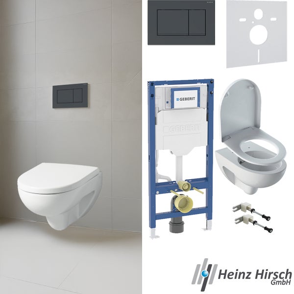 Komplettes Wand WC Set mit Spülkasten und Betätigungsplatte