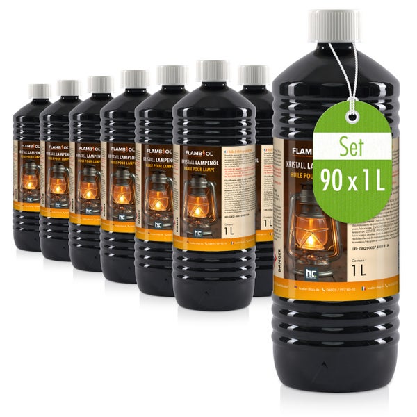 Set aus Lampenöl Kristall für Lampen, 90 mal 1 Liter