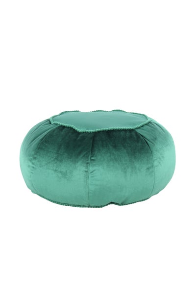 Pouf Hocker samtweich, orientalisches Design Grün Rund Ø 65 cm