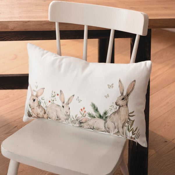 FRANK FLECHTWAREN|Kissenhülle Hasenhorde, 50 x 30 cm, POLYESTER