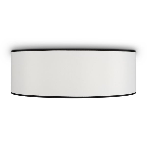 Deckenleuchte in zylindrischer Form mit Stoffschirm