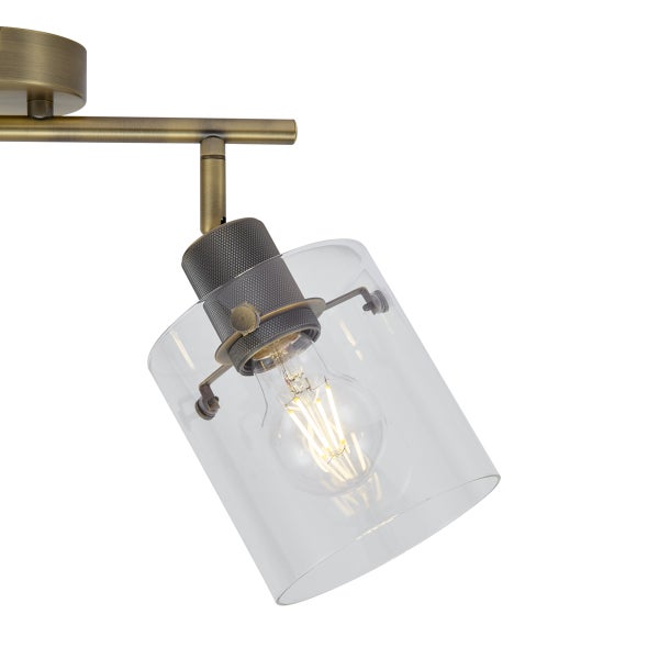 Deckenleuchte mit klarem Glasschirm und Leuchtmittel