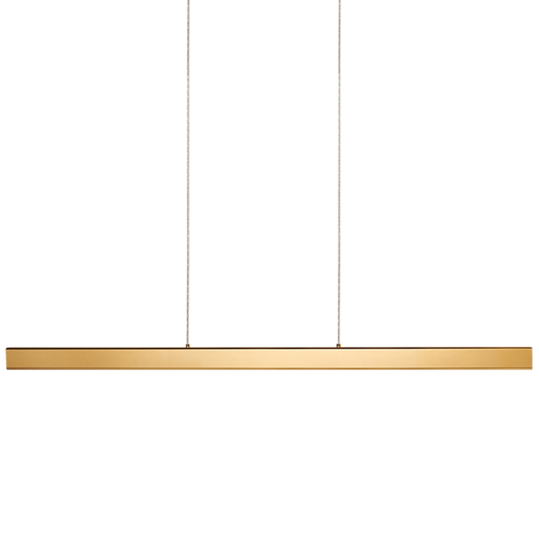 Goldfarbene LED-Hängeleuchte mit geradlinigem Design