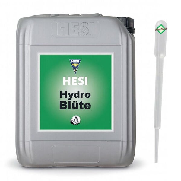 HESI Hydro Blüte Dünger für die Blühphase im Kunststoffkanister inklusive Pipette.