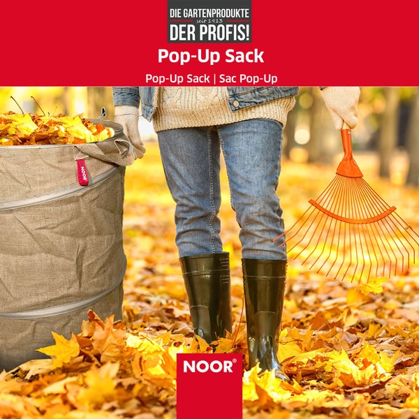 Gartenabfallsack POP-UP - 100 Liter - Jute - Gartensack selbststehend und faltbar - reißfester Laubsack zum Transport von Gartenabfällen