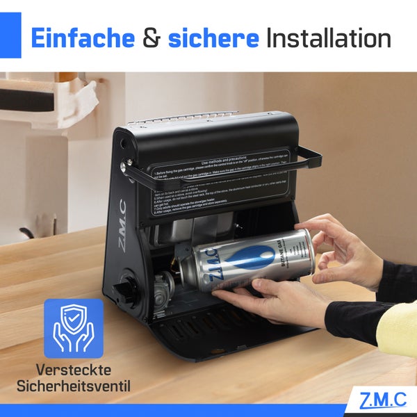 ZMC 8x Butan Gaskartuschen 227g mit Ventil Typ MSF-1a, Universal Butangas Kartuschen mit Bajonett Anschluss Gaskartusche für Campingkocher, Gasheizung, Gasbrenner, Unkrautbrenner, Lötbrenner
