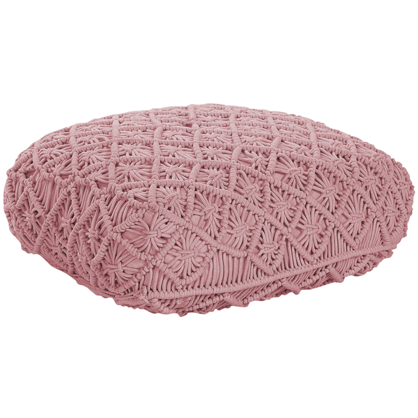 Pouf Makramee BERRECHID Baumwolle Rosa 50 cm 50 cm 20 cm