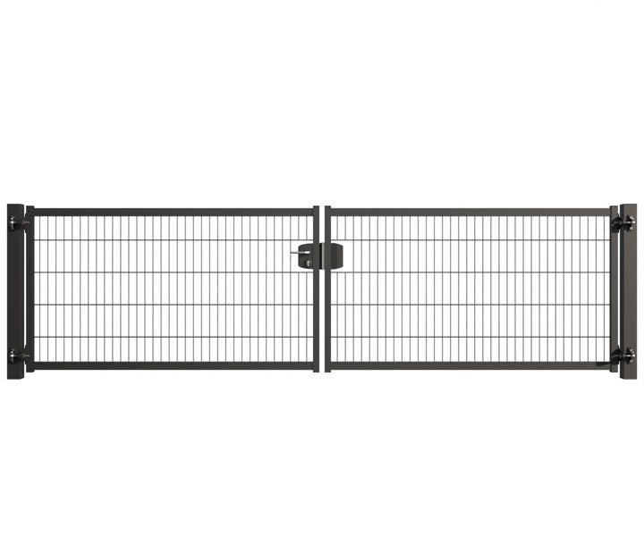 Doppeltor Gartentor aus Metall mit Maschendraht