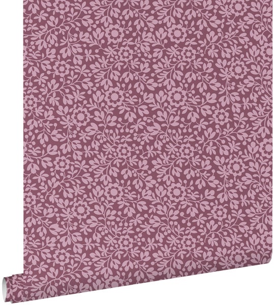 ESTAhome Tapete Blumen Dunkelviolett - 50 x 900 cm - 131673