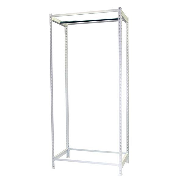 PROREGAL Kleiderstangenregal Metal Einzel HxBxT 150 x 90 x 50 cm Weiß Kleiderständer Garderobe Klamottenregal Stangenregal Regal