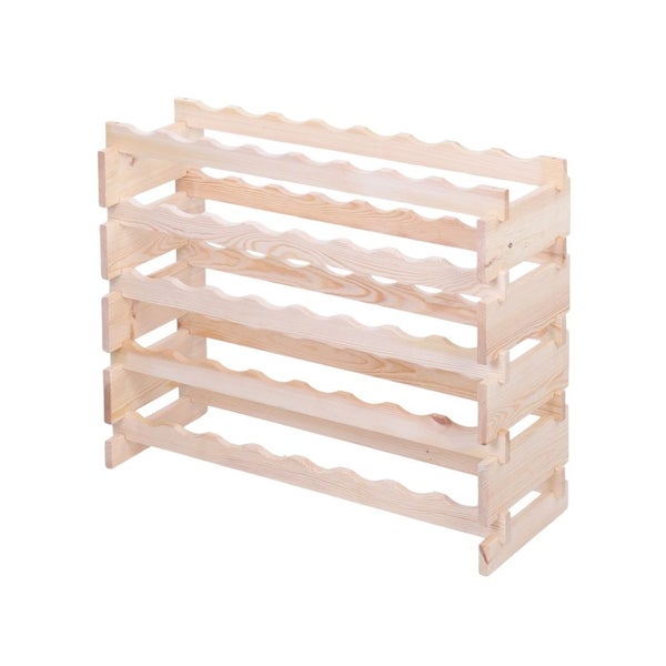 Weinregal VINOTECA FLEX PRO HxBxT 65x84x28cm 40 Flaschen auf 5 Ebenen Massives Kiefernholz Natur unbehandelt