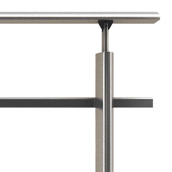 Dolle Brüstungsgeländer zur Bodenmontage Aluminium natur Stäbe, Pfosten und Handlauf tropfenförmig