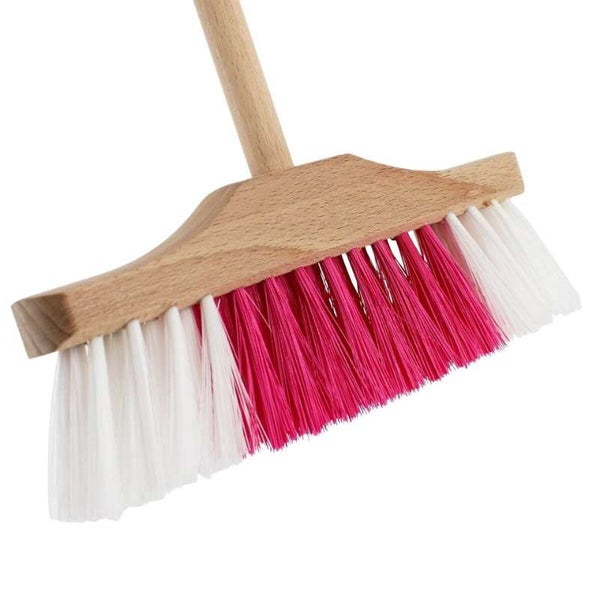 Kinderbesen mit Holz-Stiel (49 cm) - Pink