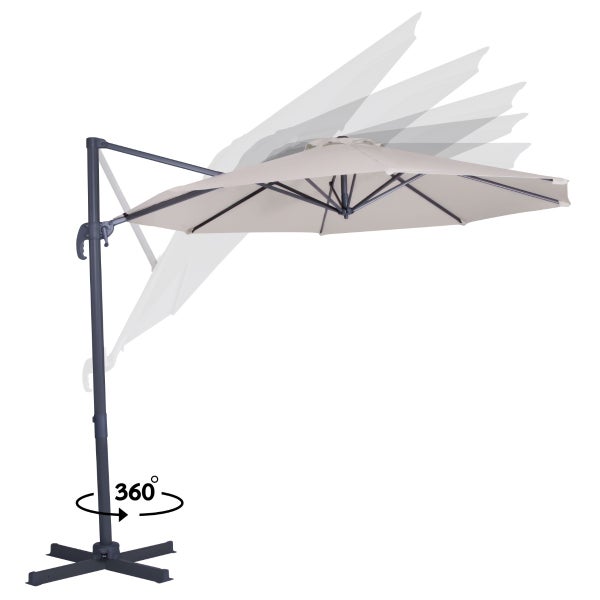 Freiarm-Sonnenschirm mit 360-Grad-Drehfunktion