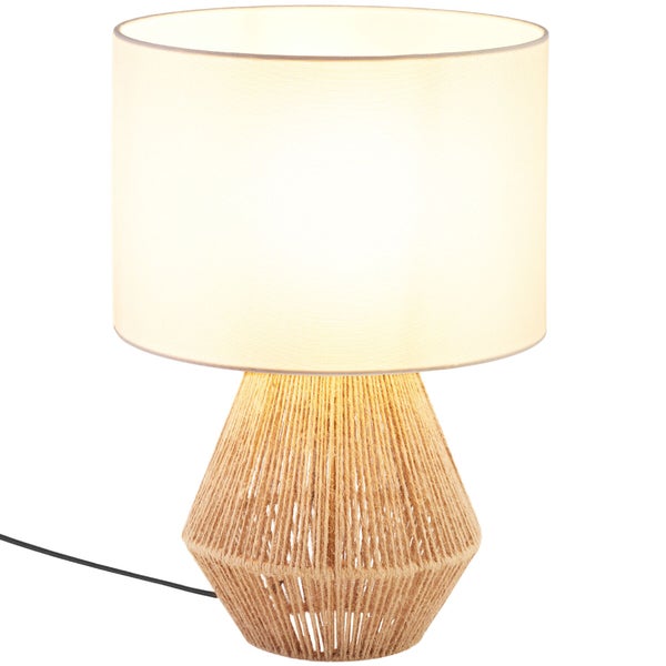 tectake Lignea Lux Tischleuchte Lignea Lux aus Jute im Boho-Stil, 60W 32 x 45 cm natur