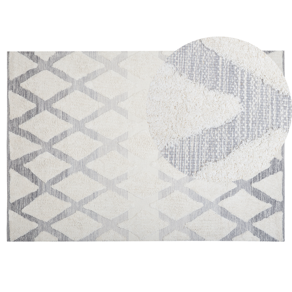 Teppich PENDIK Hellbeige 140 x 200 cm Baumwolle