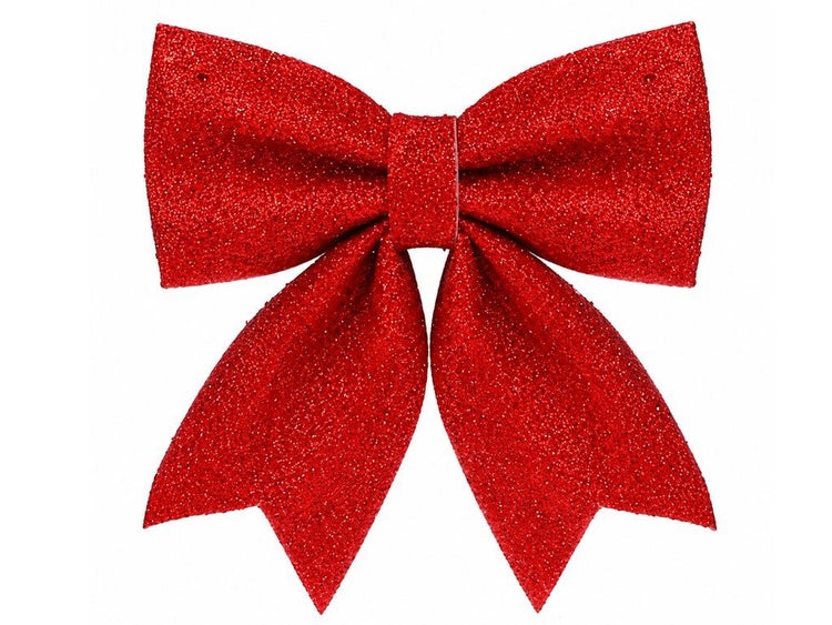 Dekorative Schleife mit Glitzeroberfläche für Weihnachtsbaumschmuck