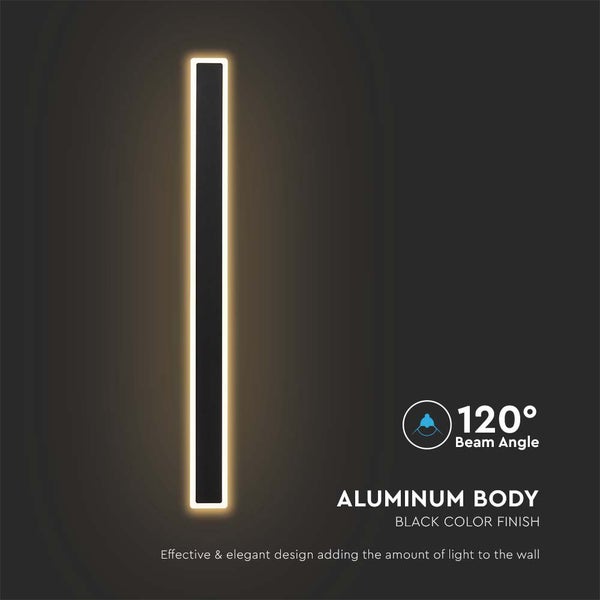 Schwarze Aluminium Wandleuchte mit 120 Grad Abstrahlwinkel