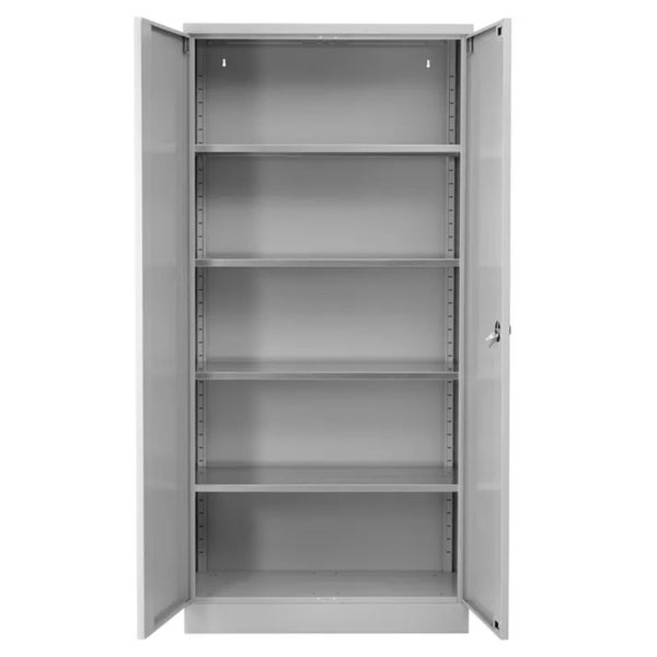 PROREGAL Stahlschrank Bee 7 Fachböden HxBxT 195 x 92 x 60 cm Pulverbeschichtetes & Verstärktes Fachbodenmaterial Grau & Grau