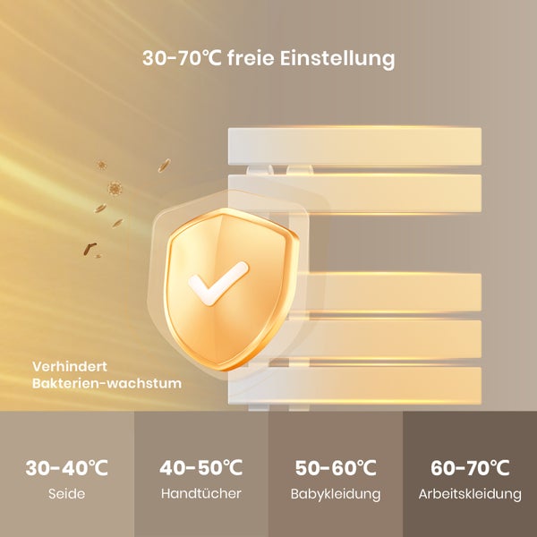 EMKE WiFi Smart Elektrischer Handtuchwärmer 130 x 50 x 11 cm, 440W, Intelligente Temperaturregelung, 6 Betriebsmodi, Wandmontage, Glänzend Weiß