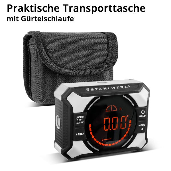 Digitale Wasserwaage mit Transporttasche und Gürtelschlaufe