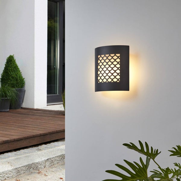 Lindby Wandleuchte außen Mailo (spritzwassergeschützt (Modern) in Alu aus Aluminium (1 flammig, E27) - Außenwandleuchten Wandlampe Led Außenlampe Outdoor für Außenwand/Hauswand Haus