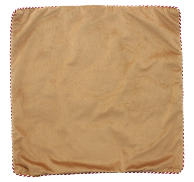 Quadratisches Zierkissen mit dekorativer Borte