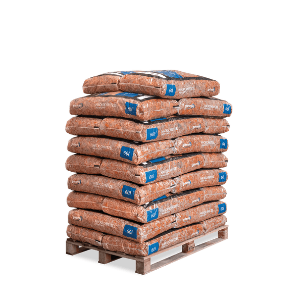 Galamio Holzhackschnitzel Orange 60l x 26 Sack 1560l Palette