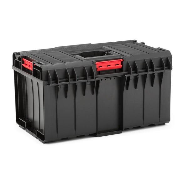 PROREGAL QBRICK Werkzeugkasten One HxBxT 38,5 x 58,5 x 32 cm 38 Liter Traglast Bis Zu 120 kg Mit Deck & Frontgriff Mit Klemmverschlüsse Schwarz