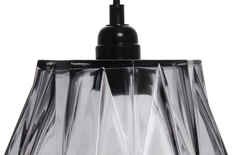 Moderne Glas Hängelampe Grau | Wohnzimmer Esszimmer Leuchte