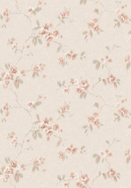 Borastapeter Tapete Blumen Beige und Rosa - 53 cm x 10.05 m - 660266
