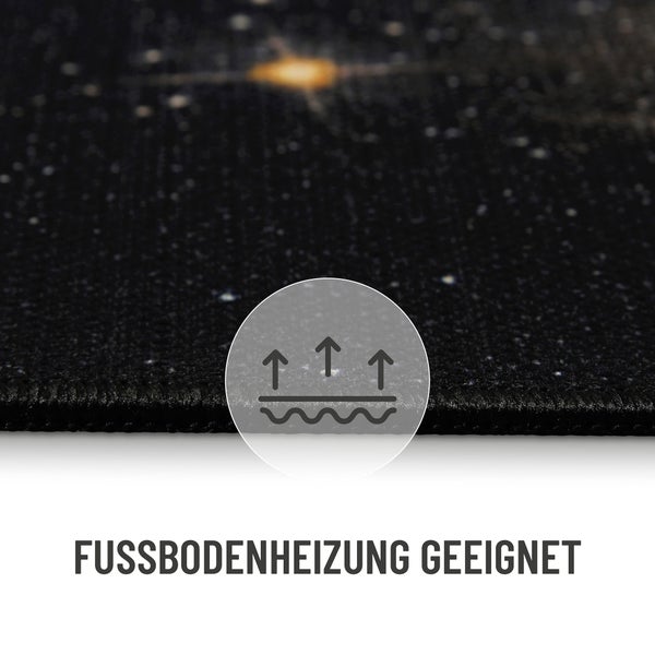 Gewebter Gamerteppich bedruckt Schwarz Multi Galactic Glow WECONhome 110x160 cm