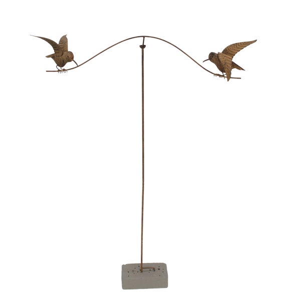 FRANK FLECHTWAREN|Gartenstecker Vogelwippe, 86 x 20 x 125 cm, METALL