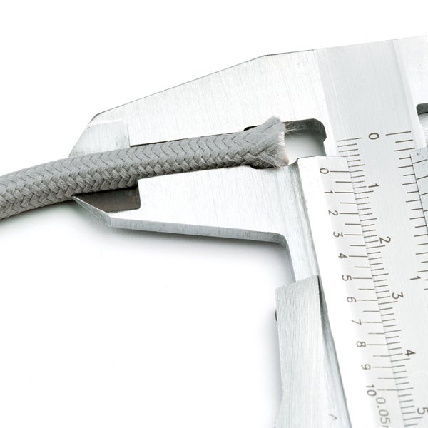 Textilkabel Grau, 3-adrig, (3x 0,75 mm²) - Stoffkabel mit Erdleiter, Meterware