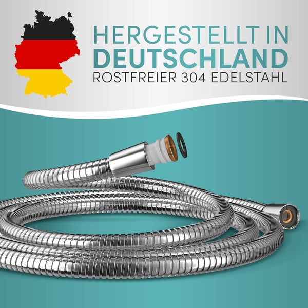 ENGELBACH Brauseschlauch  1,25m x ½” - Edelstahl - Doppelter Verdrehschutz