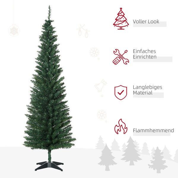 HOMCOM Weihnachtsbaum, Ø55 x 180 cm, PVC, Grün