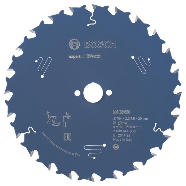 Bosch Kreissägeblatt Expert for Wood für Handkreissägen 184 x 20 x 2,6 mm 24 - 2608644038