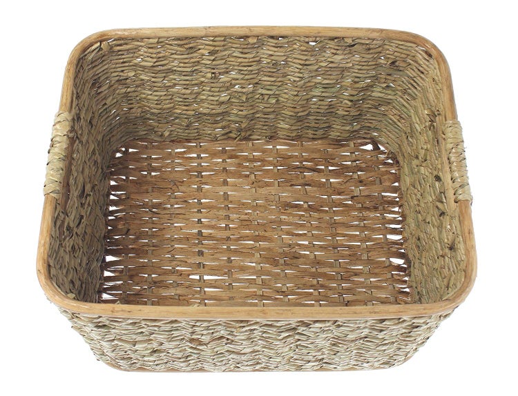 Aufbewahrungskorb aus Rattan 46x36x28 cm, Schrankkorb, Regalkorb, Flechtkorb