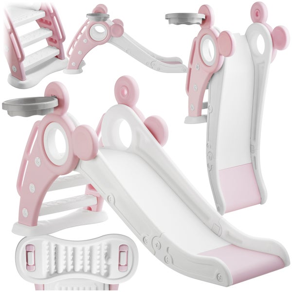 Kinderrutsche tectake Joy Belastbarkeit 50 kg, 128 x 66,5 x 67,5 cm ab 2 Jahren pink