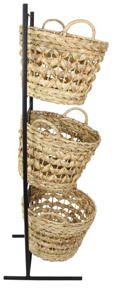 FRANK FLECHTWAREN | Korbständer Baskets, KORBGEFLECHT, 33 x 35 x 114 cm, Korb Ø 34 x 25 cm