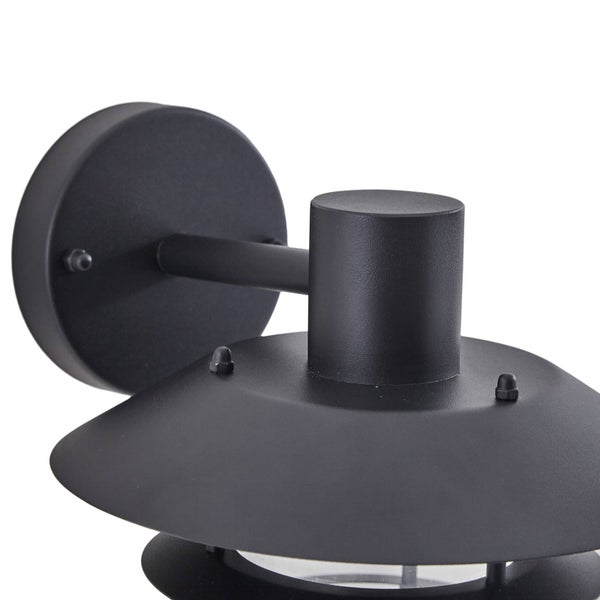 Lindby Wandleuchte außen Meliora (spritzwassergeschützt in Schwarz aus Metall (1 flammig, E27) - Außenwandleuchten Wandlampe Led Außenlampe Outdoor für Außenwand/Hauswand Haus Terrasse