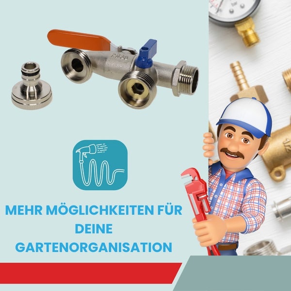 Ventil und Schlauchverbinder für die Gartenorganisation