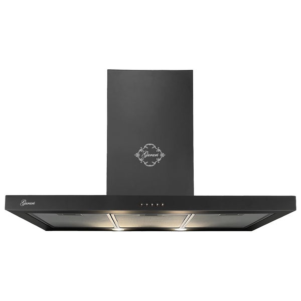 Wandhaube Gurari in modernem Design mit Metallfettfiltern und Beleuchtung für die Küche