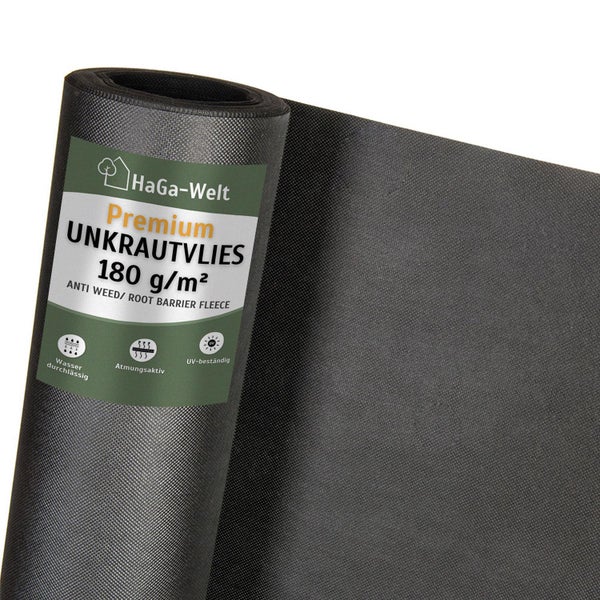 HaGa Premium-Unkrautvlies 180g/m² in 1m Breite – Langfristige Unkrautbekämpfung für Beete