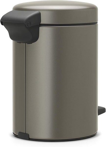 Brabantia Klassischer Tretmülleimer Mit Soft Verschluss 3 Liter HxBxT 26,4 x 16,8 x 23,5 cm Metall Platin